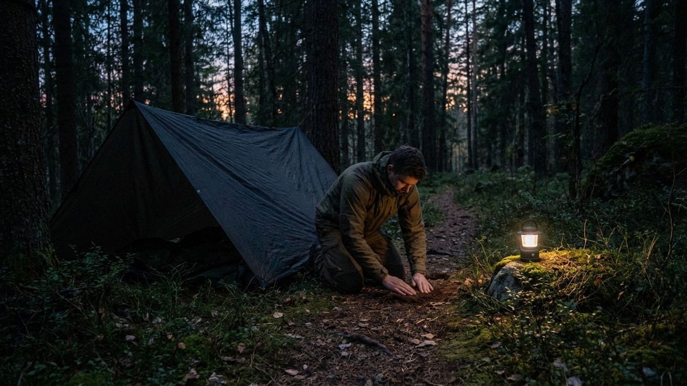 Conseils pour un camping sauvage discret : arrivée tardive, bruit, lumière et traces