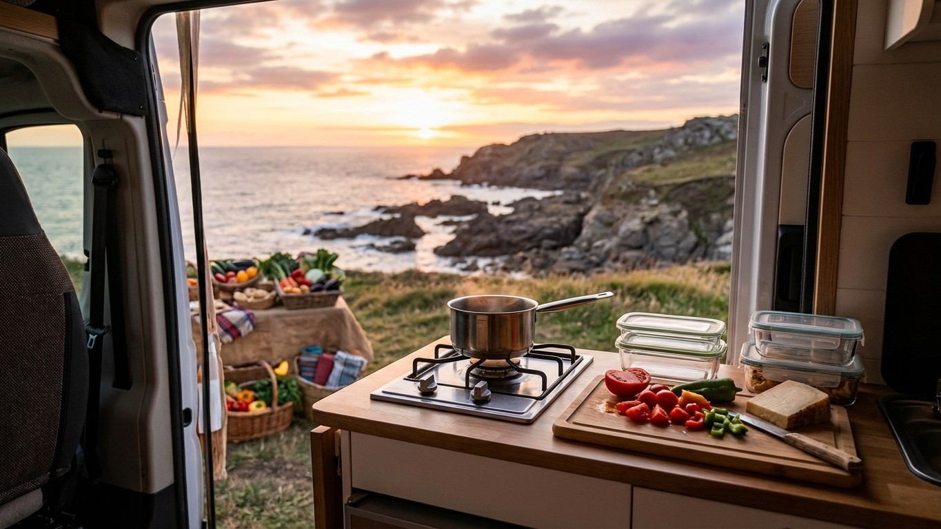 Cuisine en van road trip Europe : équipement, recettes et astuces