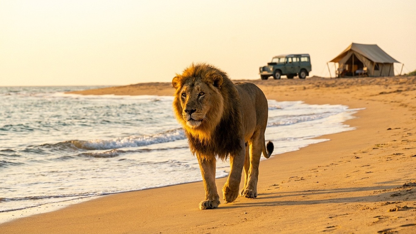 Ce pays où les lions se baignent sur la plage : comment organiser un road-trip van pour y accéder