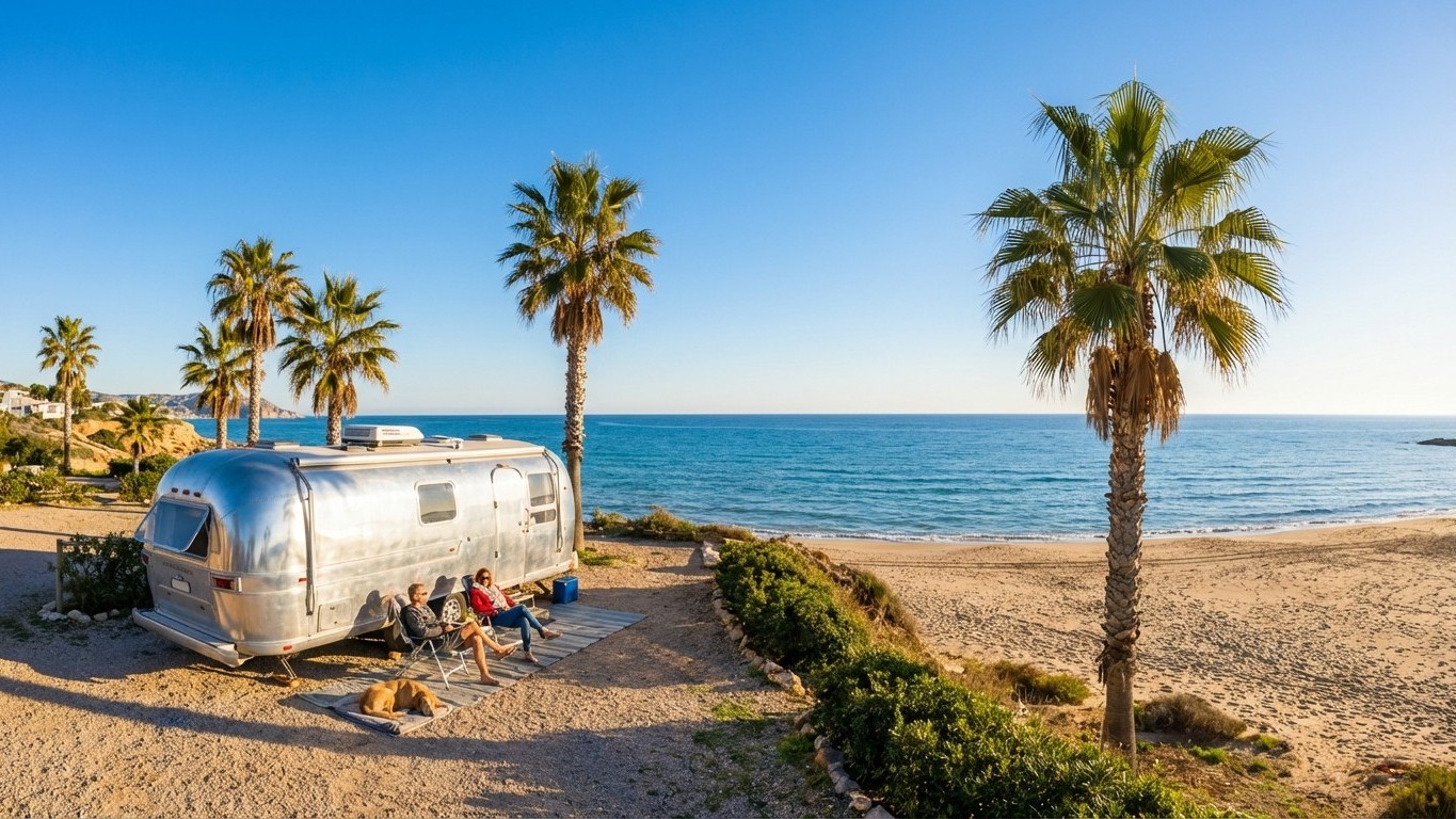 Cette destination méditerranéenne en février parfaite pour stationner votre Airstream : 18°C et des tarifs de camping divi...
