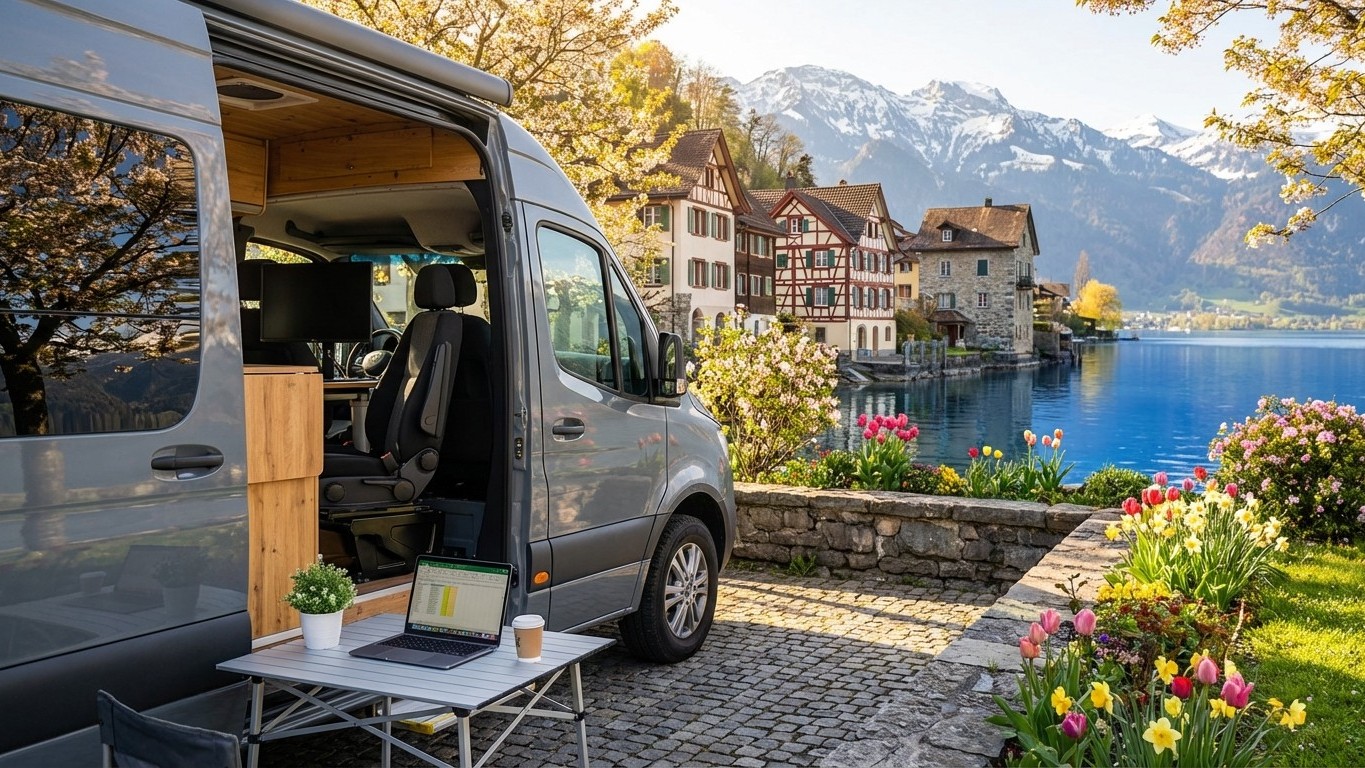 Changer d’air, télétravailler en van : les villages européens où installer son bureau nomade ce printemps