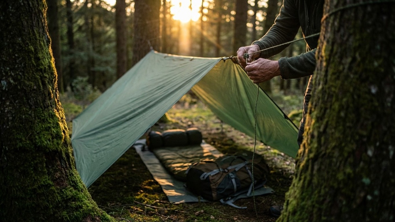 Tarp de bivouac : montage rapide, nœuds essentiels et configurations efficaces