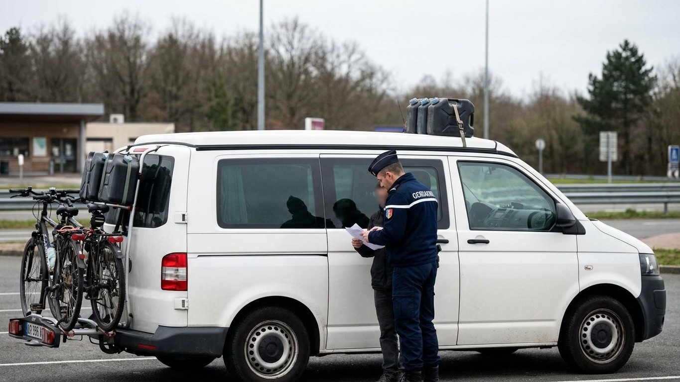 Je roulais en van avec juste le plein d'eau et deux vélos : les gendarmes m'ont expliqué pourquoi je n'irais pas plus loin