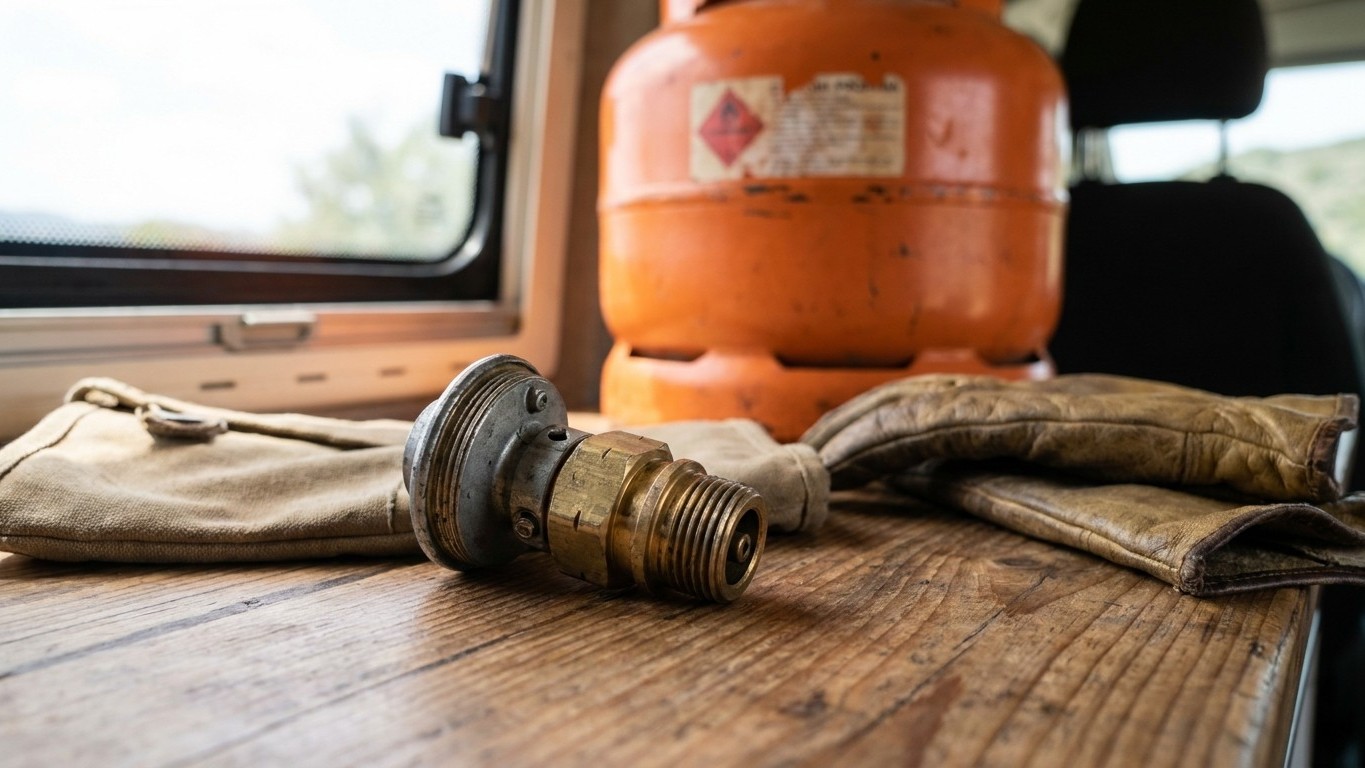 J'ai acheté ma bouteille de gaz en Espagne pour le van : en arrivant au camping, j'ai compris pourquoi rien ne s'emboîtait