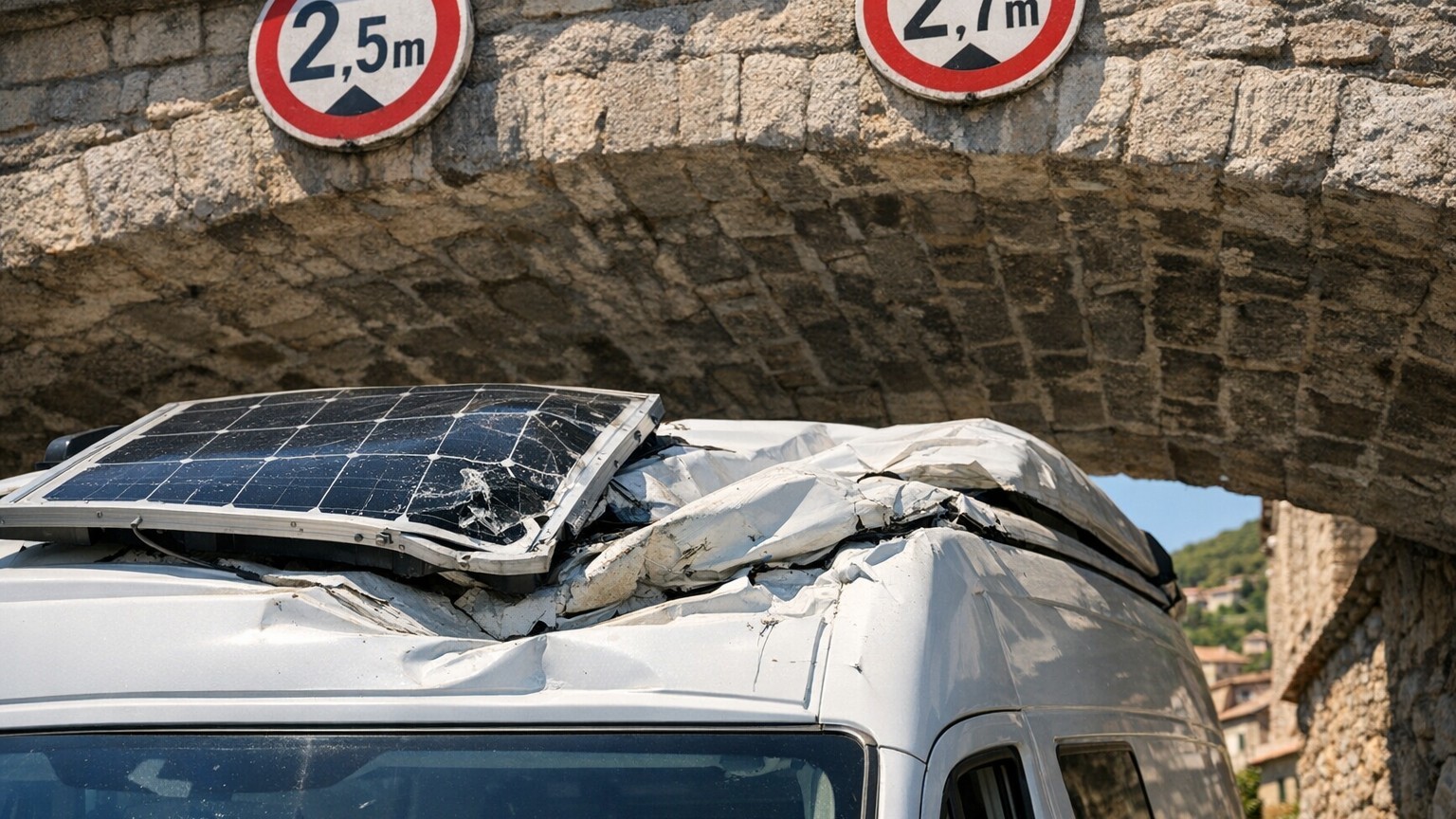 J'ai oublié la hauteur de mon van sous un pont à 2,90 m : ce que l'assurance m'a répondu ensuite m'a achevé