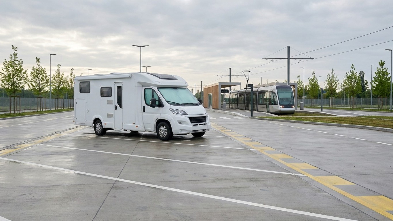 On se gare tous le plus près possible du centre, sauf les voyageurs en fourgon qui connaissent cette astuce à moins d'1 €