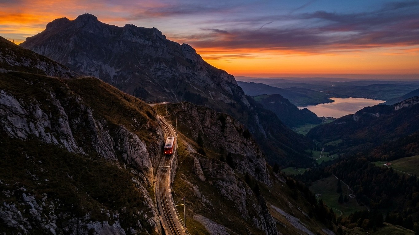 Fini la boucle complète du Pilatus depuis Lucerne : pendant plusieurs mois, la pente à 48 % reste à l'arrêt et le circuit ...