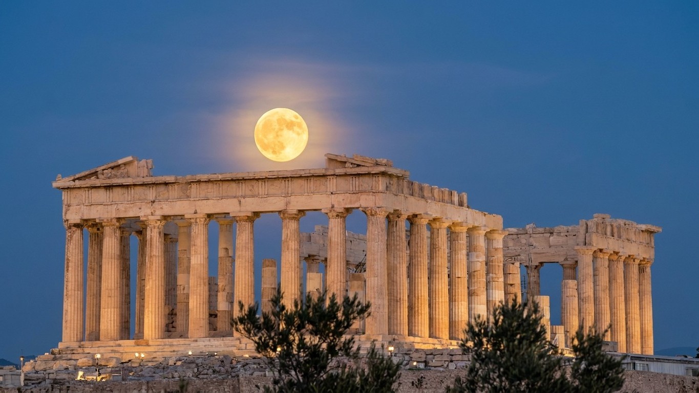 J'ai attendu la nuit de la pleine lune d'août pour visiter l'Acropole sans payer un euro : en arrivant avec le van, j'ai c...