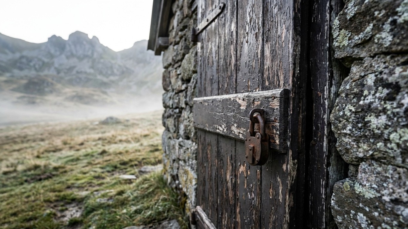 J'ai grimpé jusqu'au buron en octobre avec le van juste pour acheter mon Salers au producteur : devant la porte fermée, un...