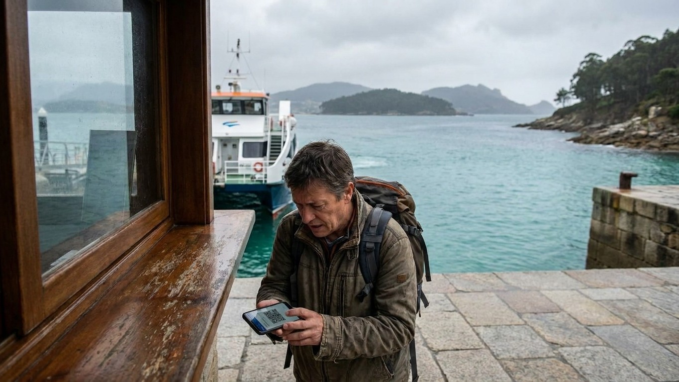 J'ai pris la route des îles Cíes sans rien préparer : au guichet d'embarquement, on m'a annoncé que je ne monterais pas da...