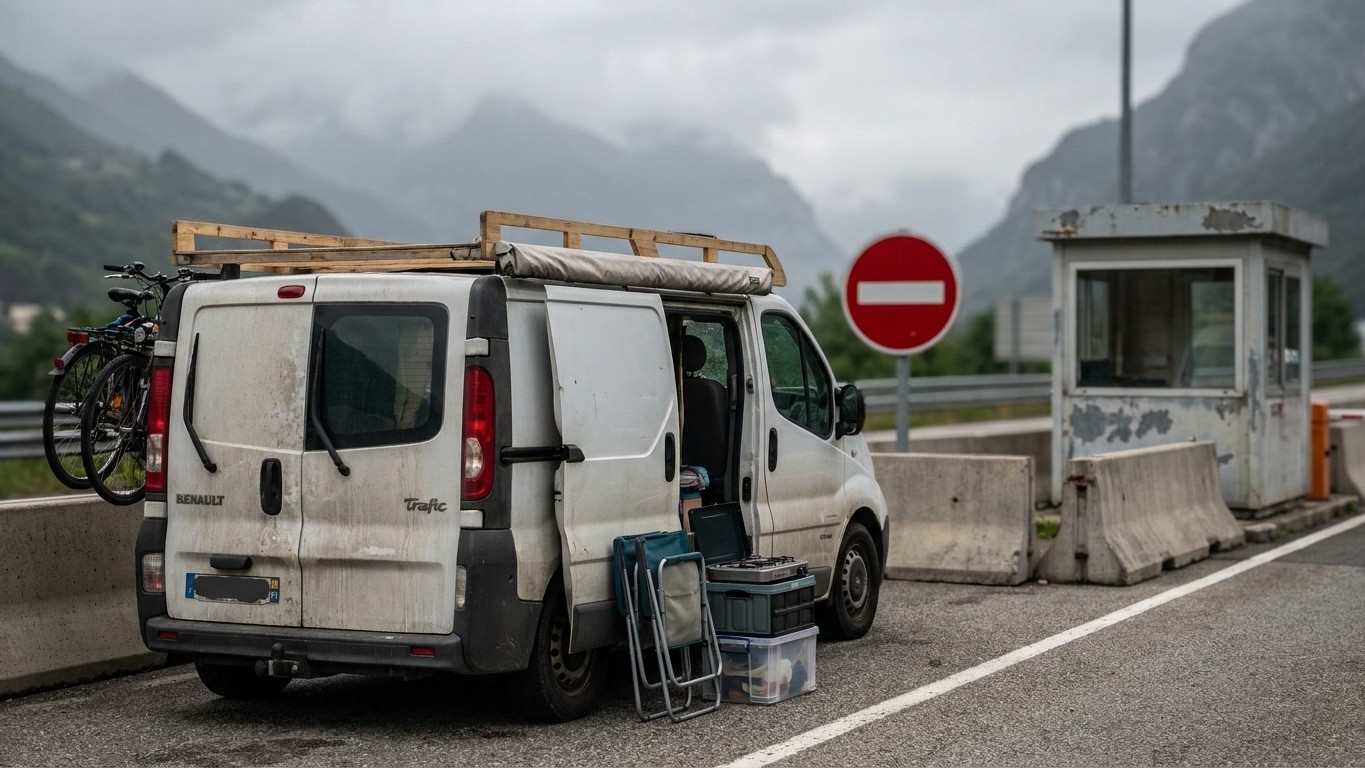 J'ai pris la vallée du Rhône avec mon fourgon aménagé de 2004 pour rejoindre les Alpes : à l'entrée de Grenoble, on m'a an...