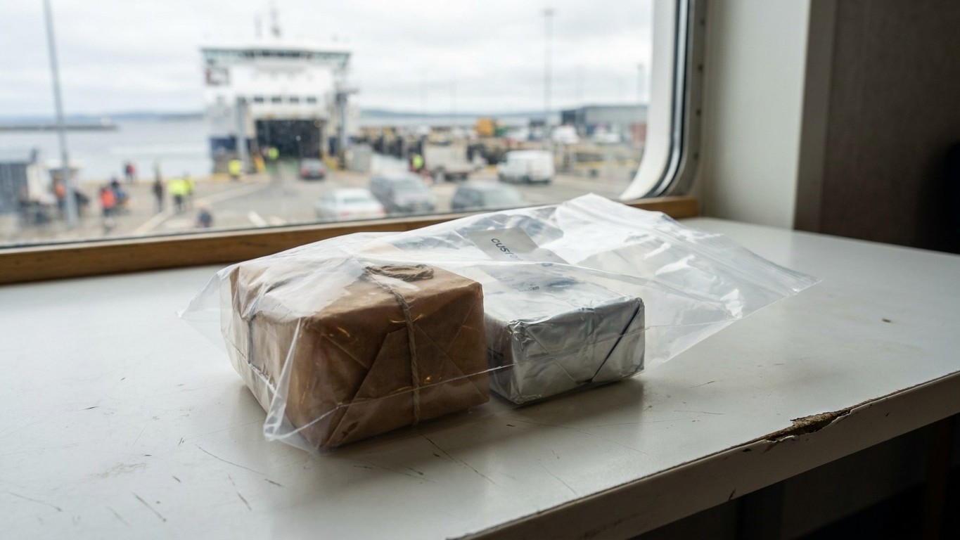 J'ai rempli le frigo du van de cheddar fermier et de beurre de ferme juste pour prolonger le voyage : au débarquement à Ro...
